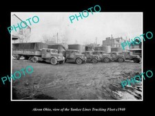 OLD 8x6 HISTORIC PHOTO OF AKRON OHIO THE YANKEE LINES TRUCKING FLEET c1940 picture