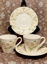 2 Retro Metlox Daisy 🌼 Cup & Saucer Sets MCM VTG 2 Sets 4 Piece picture