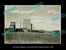 OLD LARGE HISTORIC PHOTO OF ST FRANCIS KANSAS THE WEAVER GRAIN ELEVATOR c1920 picture