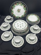 VTG Holiday Bouquet by WAVERLY 30pc Svc for 6 Christmas China Dinnerware picture