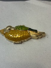 “Vintage 1991 Estee Lauder Golden Parrot Solid Perfume Compact Enamel Bird”. picture