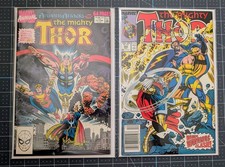 Mighty Thor SIGNED Ron Frenz Lot: #386 & Annual 14 High Grade + COAs Newsstand picture