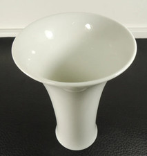 Vintage Augarten Wien Vienna Austria White Porcelain Trumpet Vase 6 Inch picture