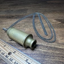 Vtg Acme Siren Police Whistle Safety Alarm Solid Brass Antique Works Great Chain picture
