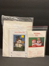 Frostie 17” & The Snows 15” SET of 2 VTG Sewing Kits Snowman DIY Craft Grandkids picture