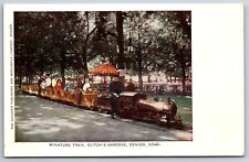 Denver Colorado~Elitch's Gardens Amusement Park~Folks on Miniature Train~1907 PC picture