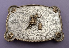 Vintage RARE 1972 Willits Frontier Days Sterling Silver Rodeo Trophy Belt Buckle picture