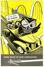 🦉 Pennzoil Vintage Advertising Poster - 24x36” - Mid-century Modern 💎 200GSM picture