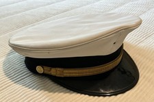 Vintage 1960s Fire Chief Class A Uniform Dress Cap Hat Cannon Tailoring Sz 7 1/4 picture