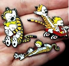 Calvin and Hobbes Hugging Wagon Scratching Lapel Pin Set picture