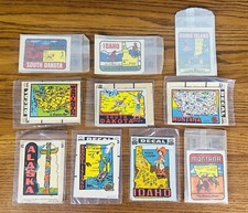 LOT OF 10 STATE TRAVEL DECALS Baxter Lane & Impko Vintage Souvenir NEW Montana picture