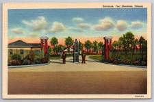 IL, Fort Sheridan, Entrance, Linen, Vintage Postcard picture