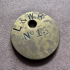 VINTAGE L&W RY LONDON RAILWAY TRAIN SOLID NUMBER 13 TOKEN picture