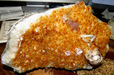 LG. AAA GRADE CITRINE CRYSTAL CLUSTER GEODE CALCITE BRAZIL CATHEDRAL ACRYLIC STD picture