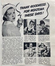 1943 WW2 Era Thank Goodness For Noxzema These Days Print Ad 5x6.5