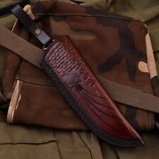 HANDMADE PURE LEATHER HAND CRAFTED BELT SHEATH HOLSTER FOR FIXED BLADE KNIFE picture