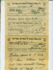 FORT DODGE, DES MOINES & SOUTHERN RY. TRAIN ORDERS (10) BOONE, IOWA  1955 - 1959 picture
