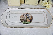 Old French marked porcelain bisque serving tray battle napoleon Waterloo decor  picture