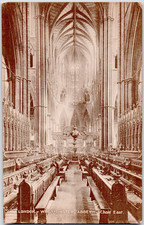 UK England London Westminster Abbey Choir Vaulted Arches Stalls 1910 Postcard picture