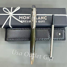 MONTBLANC StarWalker Carbon Fiber Silver Trim Rollerball Pen Pouch & Refill picture