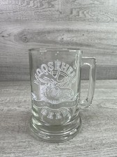 Moosehead Canadian Lager Beer Stein Handled Clear Glass Mug 5 1/4” picture