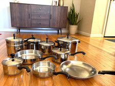 Vintage Farberware USA Stainless Steel Aluminum Clad Cookware Set 16 Pc Lot picture