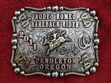 Rodeo Bareback Bronc Riding☆2011☆CHAMPION TROPHY BUCKLE☆Pendleton Oregon☆742 picture