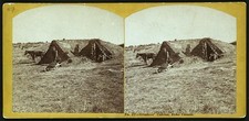 Echo Canyon Utah Graders' Cabins 1860s Union Pacific Railroad Stereograph picture