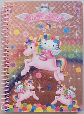 Vintage 2001 Hello Kitty Wing Peace Unicorn Spiral Notebook Sanrio Japan NEW picture