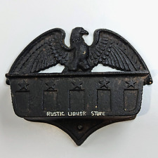 Rustic Cast Iron Eagle Match Safe Wall Hanging Early American Colonial Style A97 picture
