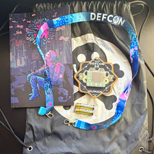DEFCON 34 Human Electronic Badge & Lanyard, Drawstring Bag, Programme/Booklet picture