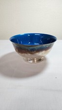 Vintage Reed and Barton blue enameled silverplated Paul Revere bowl picture