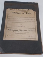 Antique Abstract of Illinois Title & Estate Documents 1800's 100+ Pages picture