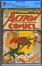 Action Comics #7 CBCS 1.0 Unrestored | DC 1938 | 2nd Superman Cover Golden Age picture