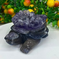 430G Natural amethyst agate turtle Crystal turtle carving healing Home decora picture