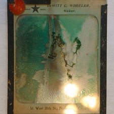 DeWitt C. Wheeler Hand Tinted Glass Magic Lantern Slide Lake Sailboat 3.25x4