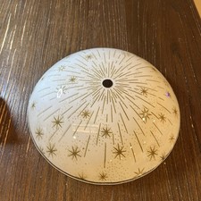 Vtg MCM Atomic Gold Starburst Ceiling Light Cover 11