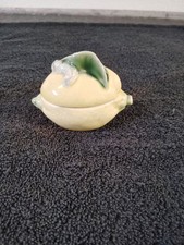 Bordallo Pinheiro Lemon Shaped Sugar Or Jam Bowl Portugal Majolica- No Spoon picture
