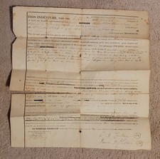 1845 Ann Arbor MI Chattel Mortgage Fulton Wheat Crop History Signal of Liberty picture