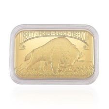 24K Golden Bison Tribute Embossed Sheet 31x45.5mm 10mg picture