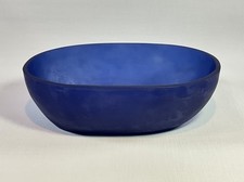 VTG Martha Sturdy Resin Art Cobalt Blue Oval Large Bowl 13.75