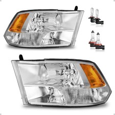 Headlights W/Bulbs for 2009-2018 Dodge Ram 1500/2010-2018 Dodge Ram 2500 3500 Qu picture