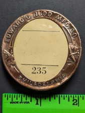 Vintage Edward Budd Automobile Aviation Railway Employee Badge  picture