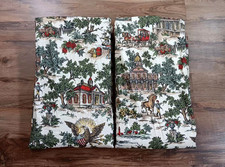 VTG Colonial Curtain Panels 2 Americana Patriotic Bicentennial Pleated JCPenney picture