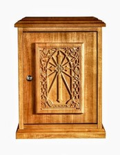 Wood Tabernacle Maple Hardwood Cross IHS Engraved 15
