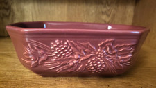 Longaberger Pottery Nature's Garland Paprika Candy/Nut Dish Pinecones and Holly picture