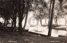 Boating at Cherry Beach MI Michigan 1908 RPPC Photo Postcard COPY picture