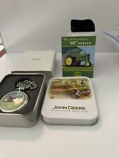 John Deere Tractor 40 Series Pocket Watch Avon Exclusive New Chain & Tin picture