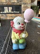 Vintage UCGC Clown With Balloon On Spring Figurine With Label Korea 4” picture