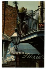 Vintage 1950s BOURBON STREET New Orleans LA Postcard DIXIE's Bar of Music picture